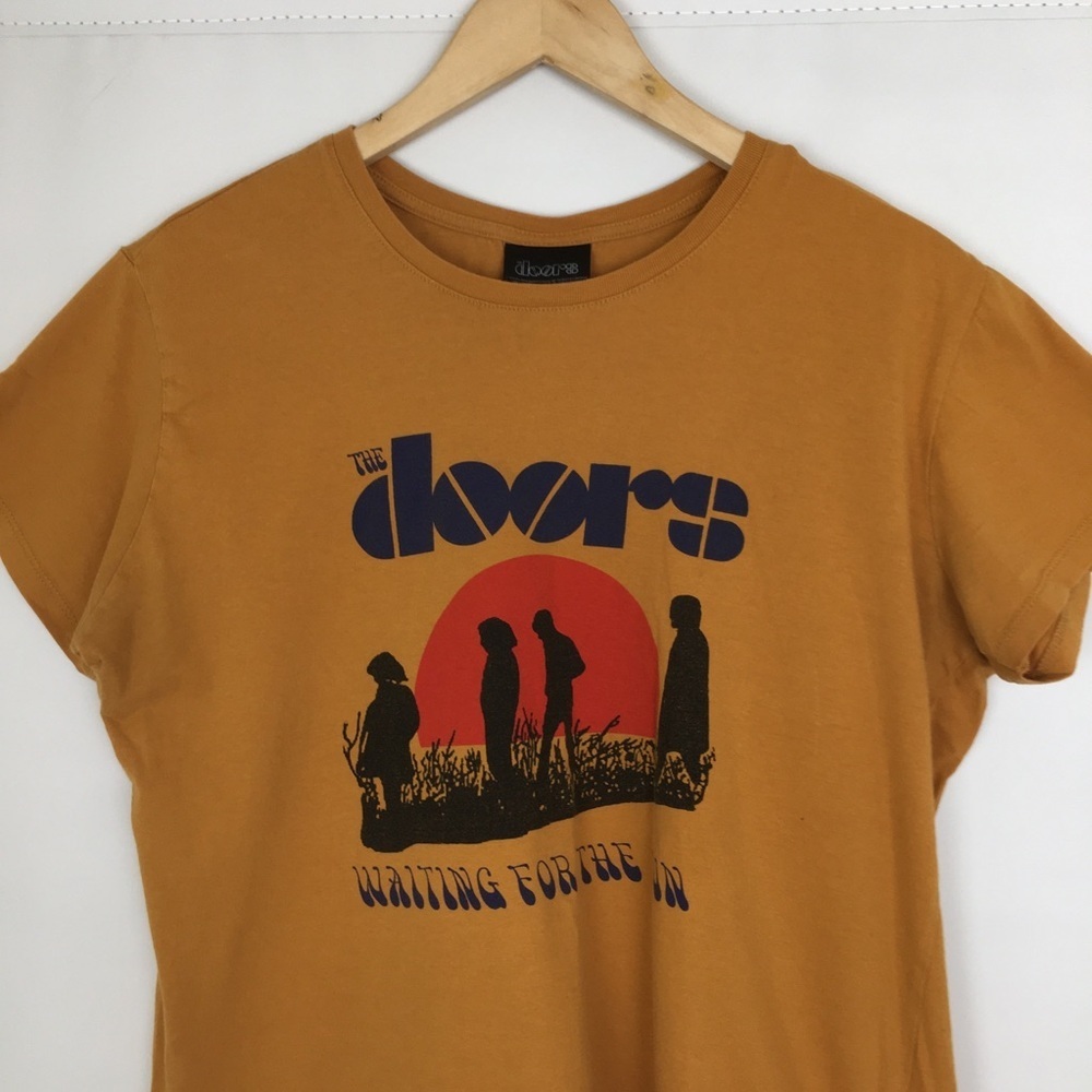 The Doors Band T-Shirt Women’s Size Large Mustard Yellow Retro - Picture 2 of 11